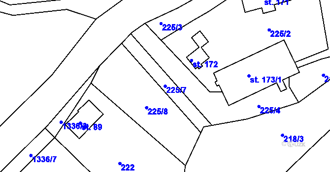 Parcela st. 225/7 v KÚ Stará Ves u Vysokého nad Jizerou, Katastrální mapa