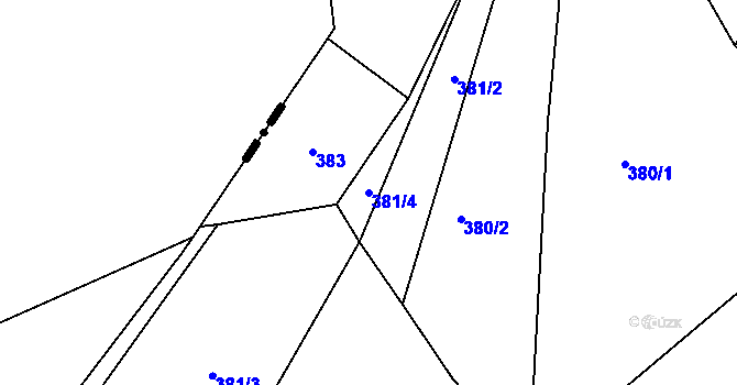 Parcela st. 381/4 v KÚ Stará Ves u Vysokého nad Jizerou, Katastrální mapa