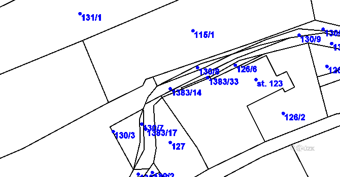 Parcela st. 1383/14 v KÚ Stará Ves u Vysokého nad Jizerou, Katastrální mapa
