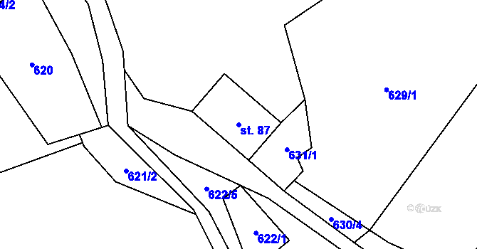 Parcela st. 87 v KÚ Stará Ves u Rýmařova, Katastrální mapa