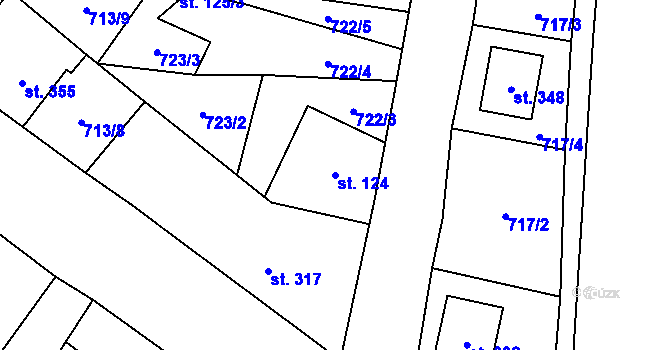Parcela st. 124 v KÚ Stará Ves u Rýmařova, Katastrální mapa