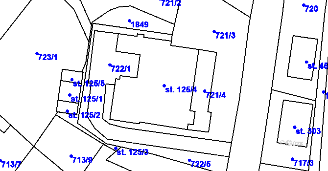 Parcela st. 125/4 v KÚ Stará Ves u Rýmařova, Katastrální mapa