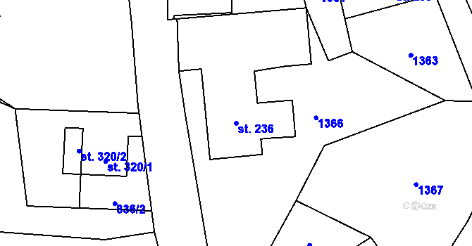 Parcela st. 236 v KÚ Stará Ves u Rýmařova, Katastrální mapa
