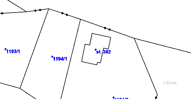 Parcela st. 382 v KÚ Stará Ves u Rýmařova, Katastrální mapa