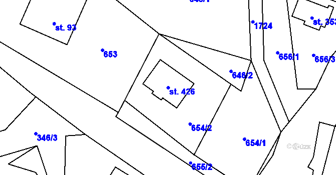 Parcela st. 426 v KÚ Stará Ves u Rýmařova, Katastrální mapa