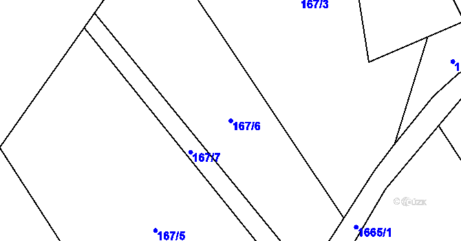 Parcela st. 167/6 v KÚ Stará Ves u Rýmařova, Katastrální mapa