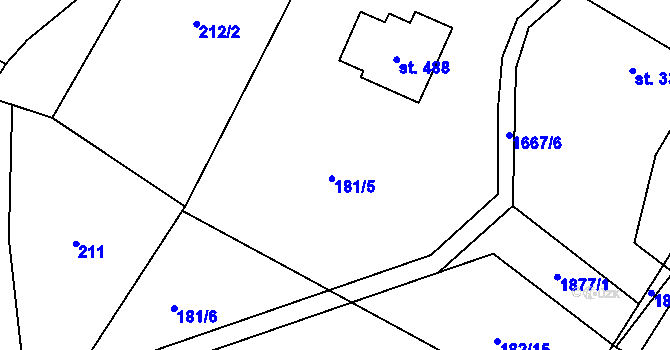 Parcela st. 181 v KÚ Stará Ves u Rýmařova, Katastrální mapa
