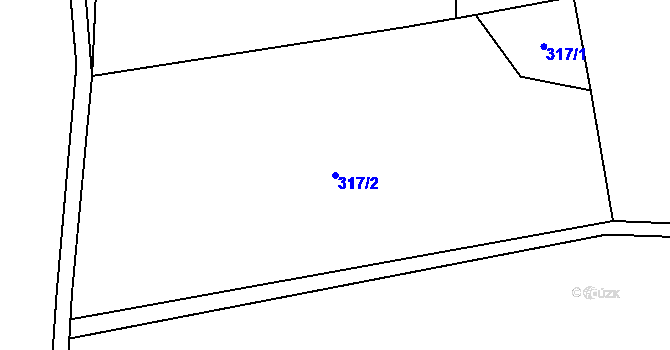 Parcela st. 317/2 v KÚ Stará Ves u Rýmařova, Katastrální mapa