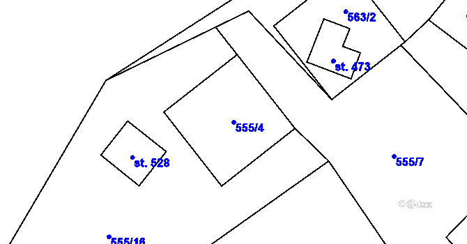 Parcela st. 555/4 v KÚ Stará Ves u Rýmařova, Katastrální mapa