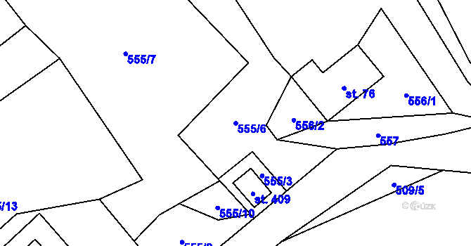 Parcela st. 555/6 v KÚ Stará Ves u Rýmařova, Katastrální mapa