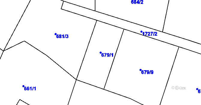 Parcela st. 679/1 v KÚ Stará Ves u Rýmařova, Katastrální mapa
