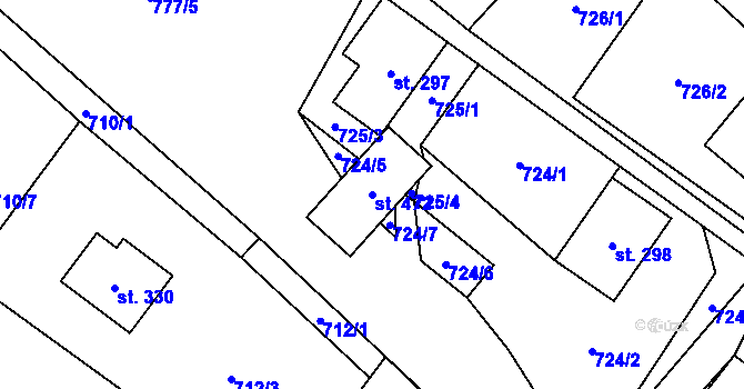 Parcela st. 472 v KÚ Stará Ves u Rýmařova, Katastrální mapa