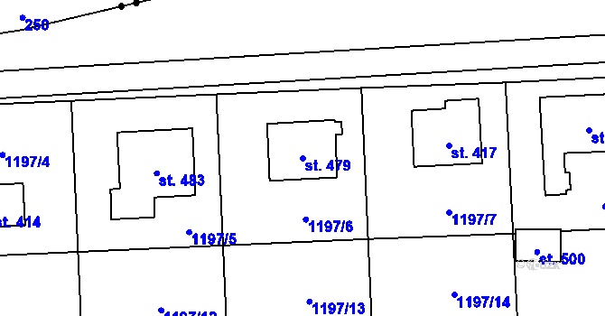 Parcela st. 479 v KÚ Stará Ves u Rýmařova, Katastrální mapa