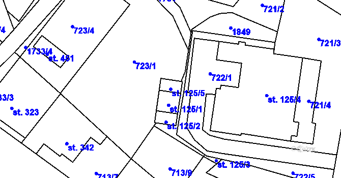 Parcela st. 125/5 v KÚ Stará Ves u Rýmařova, Katastrální mapa