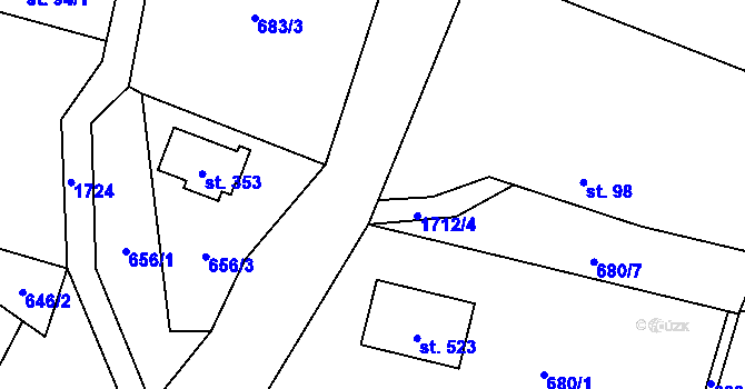 Parcela st. 656/5 v KÚ Stará Ves u Rýmařova, Katastrální mapa