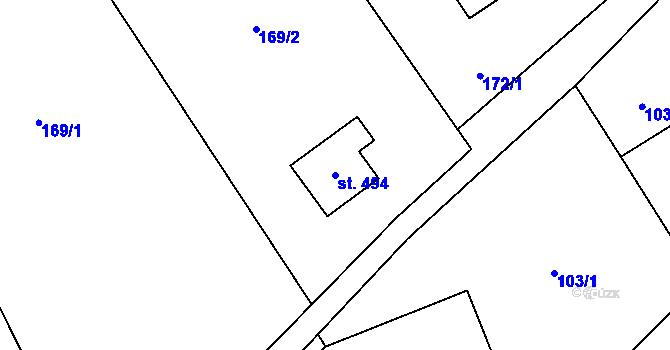 Parcela st. 494 v KÚ Stará Ves u Rýmařova, Katastrální mapa