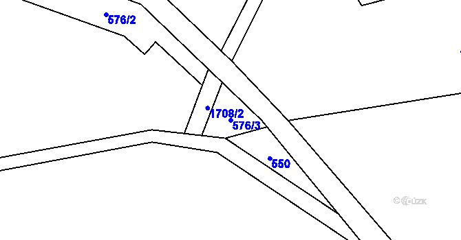 Parcela st. 576/3 v KÚ Stará Ves u Rýmařova, Katastrální mapa