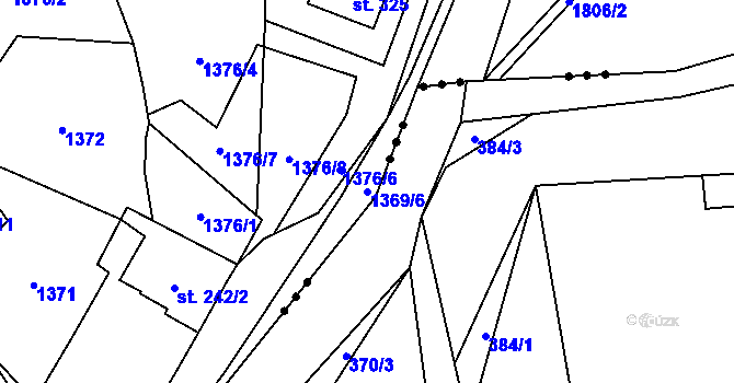 Parcela st. 1369/6 v KÚ Stará Ves u Rýmařova, Katastrální mapa