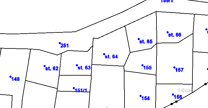 Parcela st. 64 v KÚ Žďárský Potok, Katastrální mapa