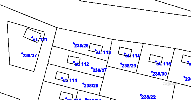 Parcela st. 113 v KÚ Žďárský Potok, Katastrální mapa