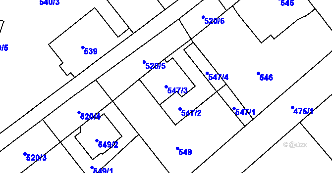Parcela st. 547/3 v KÚ Stará Ves u Přerova, Katastrální mapa