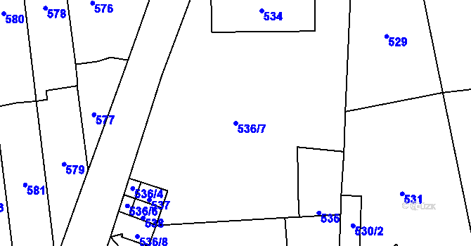Parcela st. 536/7 v KÚ Stará Ves u Přerova, Katastrální mapa