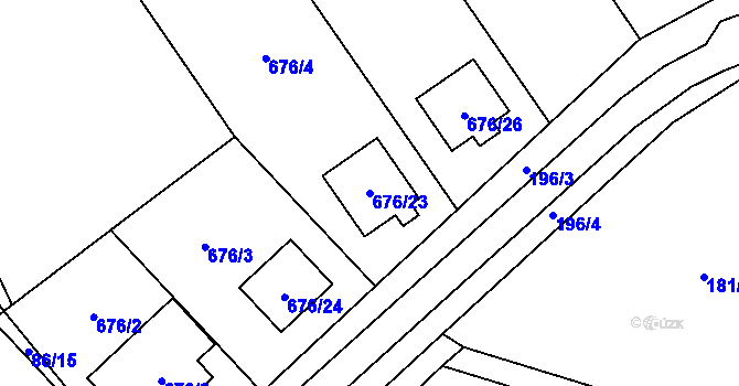 Parcela st. 676/23 v KÚ Stará Ves u Přerova, Katastrální mapa
