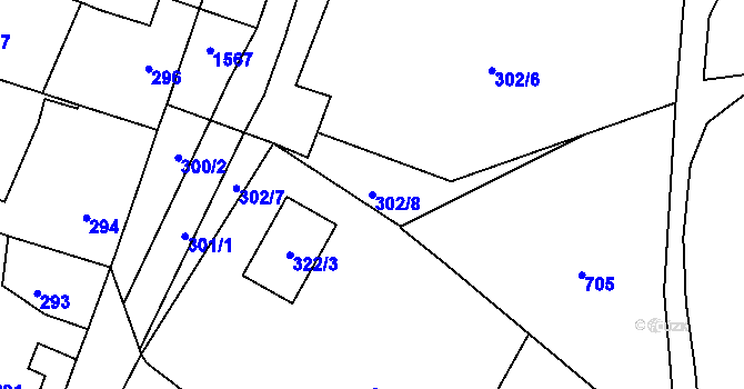 Parcela st. 302/8 v KÚ Stará Ves u Přerova, Katastrální mapa