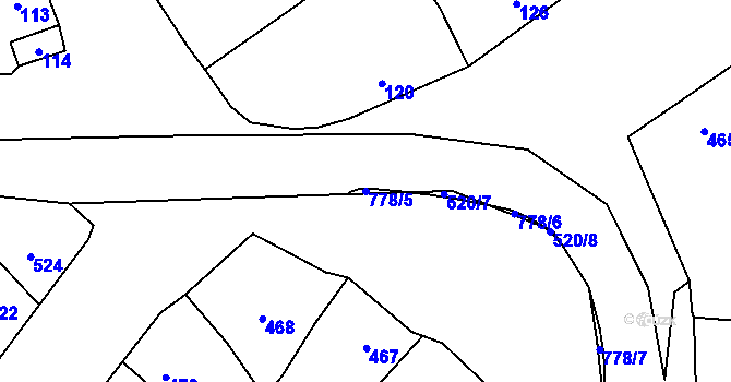 Parcela st. 778/5 v KÚ Stará Ves u Přerova, Katastrální mapa
