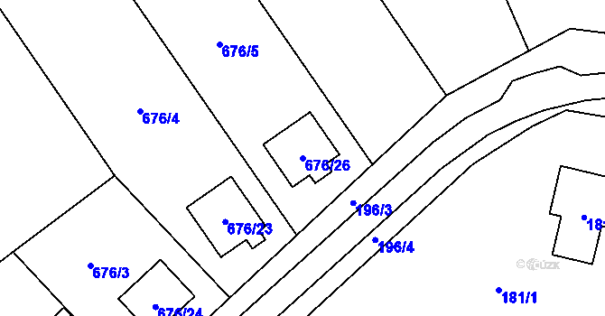 Parcela st. 676/26 v KÚ Stará Ves u Přerova, Katastrální mapa