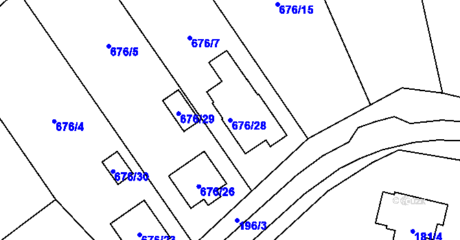 Parcela st. 676/28 v KÚ Stará Ves u Přerova, Katastrální mapa