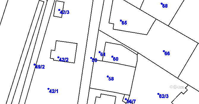 Parcela st. 61 v KÚ Stará Ves u Přerova, Katastrální mapa