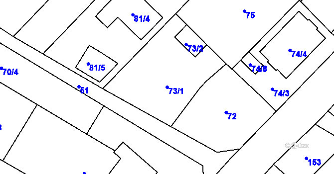 Parcela st. 73/1 v KÚ Stará Ves u Přerova, Katastrální mapa