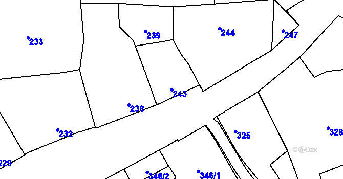 Parcela st. 243 v KÚ Stará Ves u Přerova, Katastrální mapa