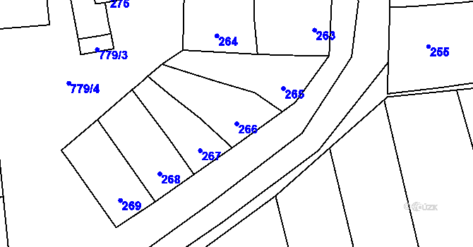 Parcela st. 266 v KÚ Stará Ves u Přerova, Katastrální mapa
