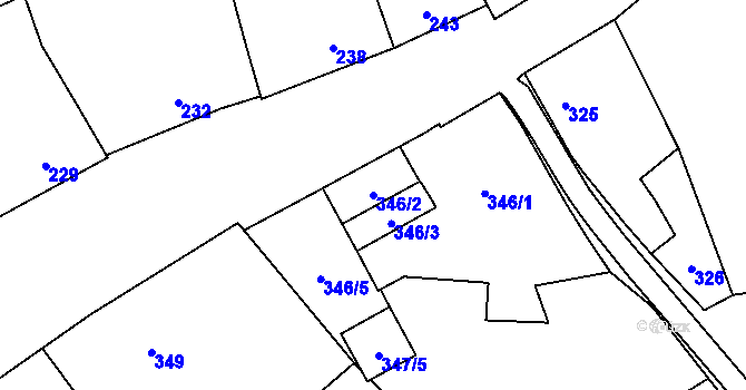 Parcela st. 346/2 v KÚ Stará Ves u Přerova, Katastrální mapa