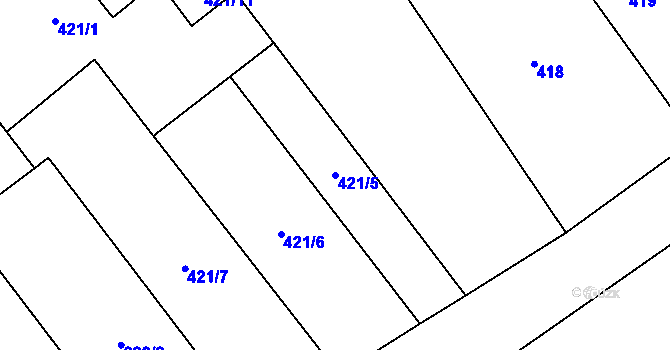 Parcela st. 421/5 v KÚ Stará Ves u Přerova, Katastrální mapa