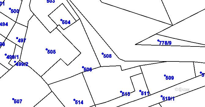 Parcela st. 508 v KÚ Stará Ves u Přerova, Katastrální mapa