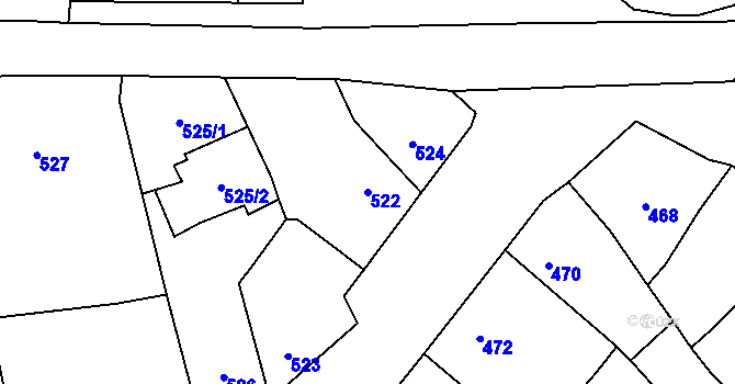Parcela st. 522 v KÚ Stará Ves u Přerova, Katastrální mapa