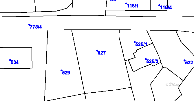 Parcela st. 527 v KÚ Stará Ves u Přerova, Katastrální mapa