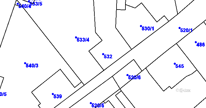 Parcela st. 532 v KÚ Stará Ves u Přerova, Katastrální mapa