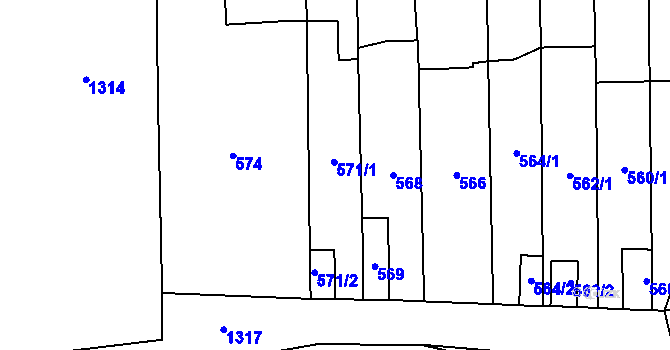 Parcela st. 571 v KÚ Stará Ves u Přerova, Katastrální mapa