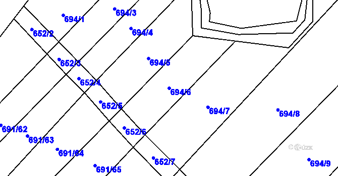 Parcela st. 694/6 v KÚ Stará Ves u Přerova, Katastrální mapa