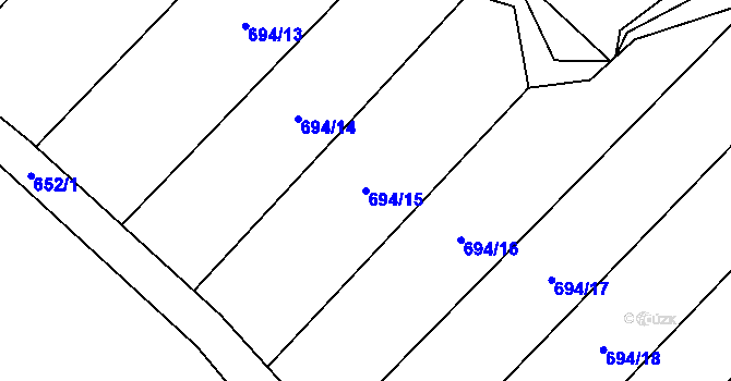 Parcela st. 694/15 v KÚ Stará Ves u Přerova, Katastrální mapa