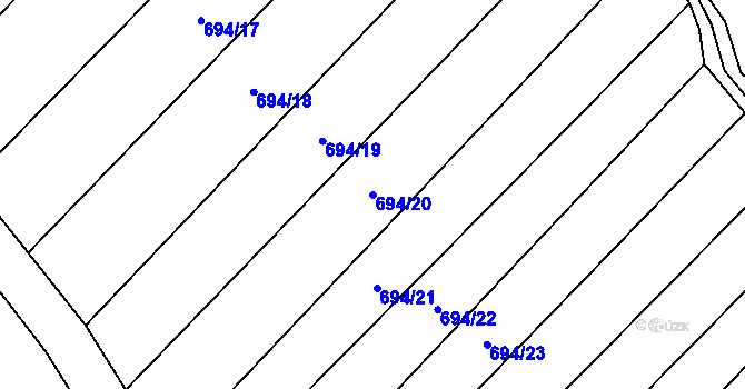 Parcela st. 694/20 v KÚ Stará Ves u Přerova, Katastrální mapa
