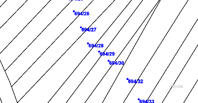 Parcela st. 694/29 v KÚ Stará Ves u Přerova, Katastrální mapa
