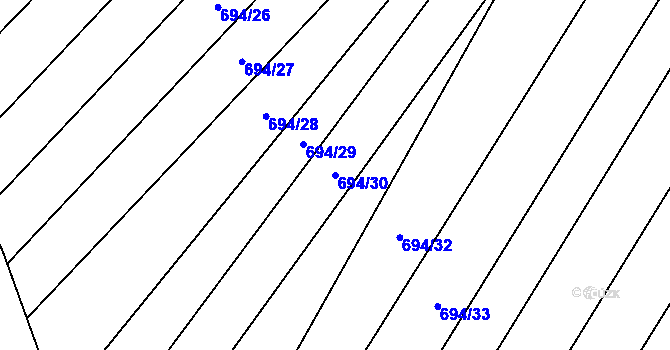 Parcela st. 694/30 v KÚ Stará Ves u Přerova, Katastrální mapa