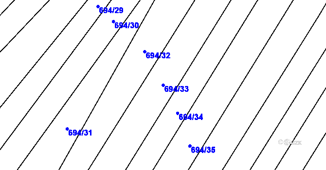Parcela st. 694/33 v KÚ Stará Ves u Přerova, Katastrální mapa