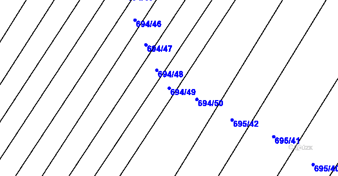 Parcela st. 694/49 v KÚ Stará Ves u Přerova, Katastrální mapa