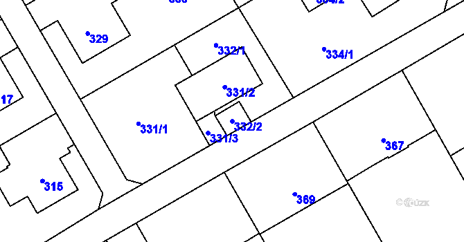Parcela st. 332/2 v KÚ Stará Ves nad Ondřejnicí, Katastrální mapa